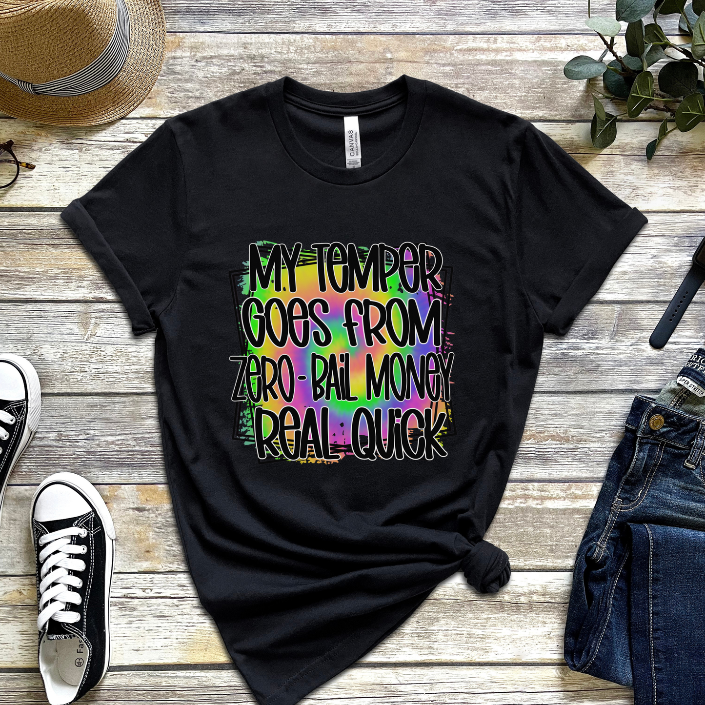 Zero to Bail Money Real Quick T-Shirt – Funny Attitude Graphic Tee