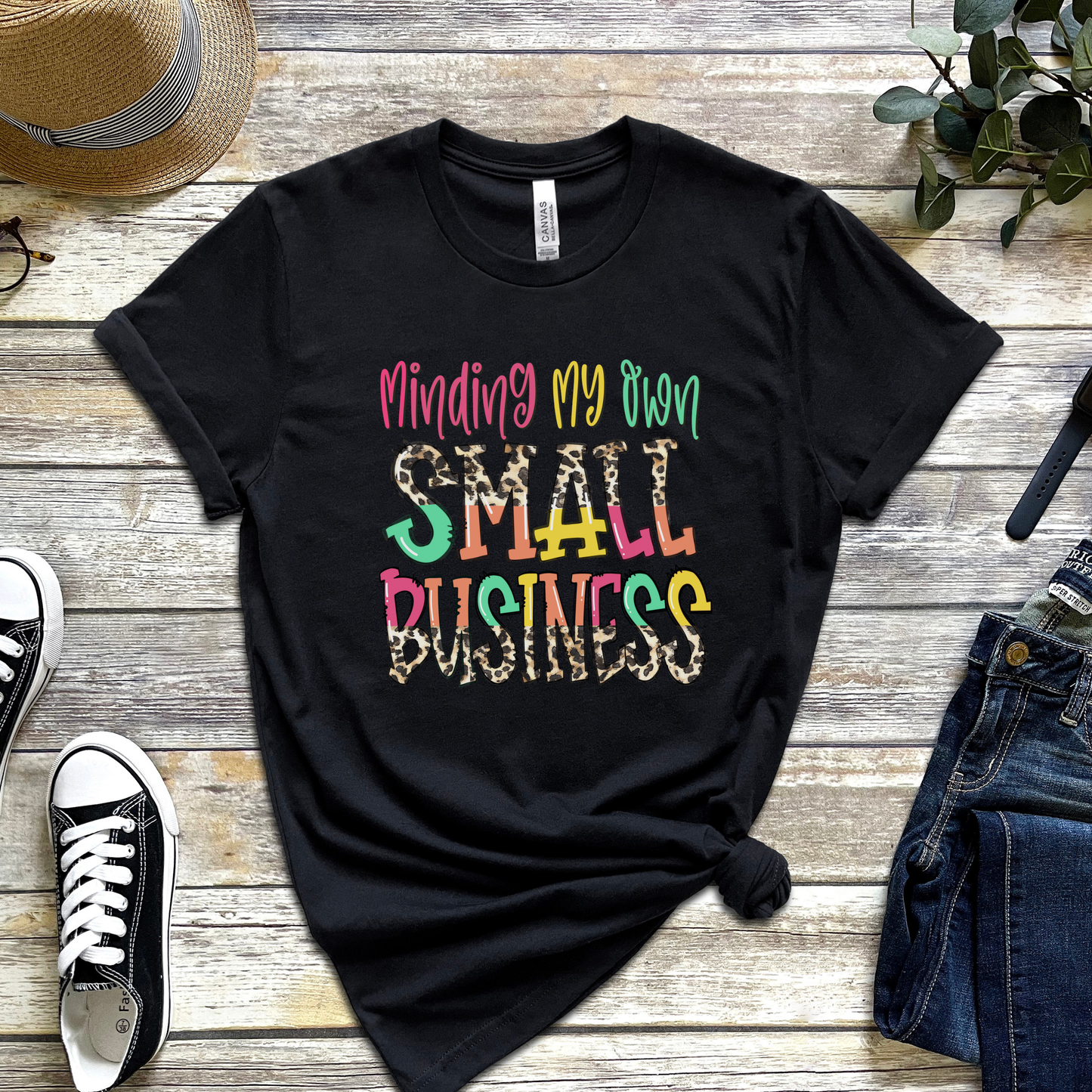 Minding My Own Small Business T-Shirt – Colorful Entrepreneur Graphic Tee for Small Business Owners