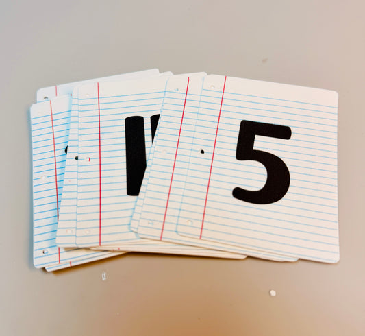 Notebook Paper Desk Numbers (1–30)