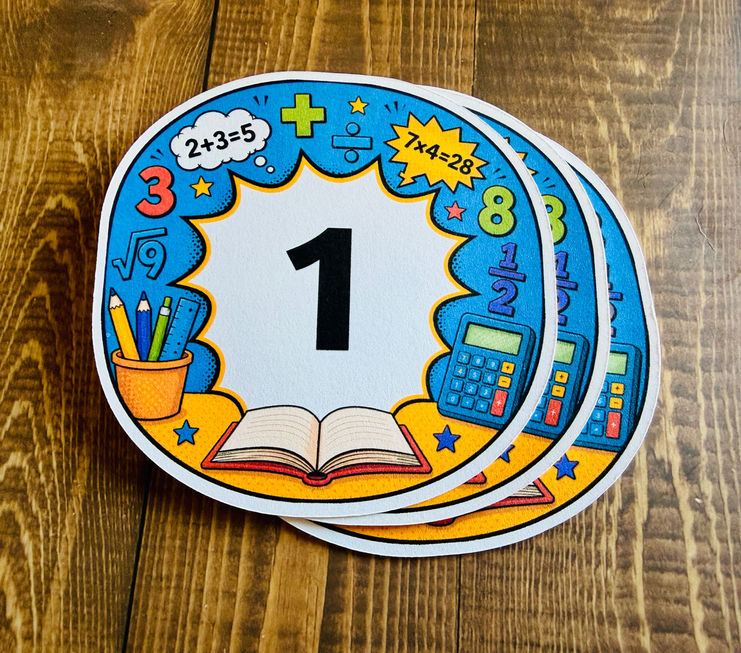 Math Desk Numbers | 3" Round Classroom Labels