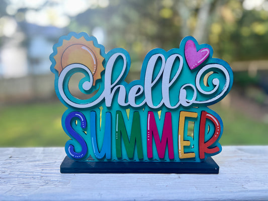 Hello Summer Shelf Sitter
