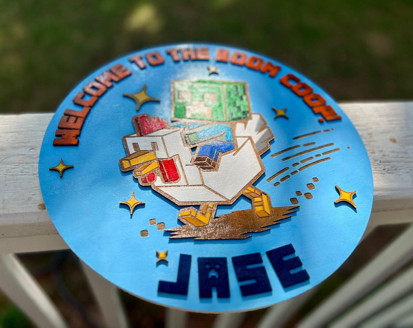 Custom Minecraft-Inspired Name Sign