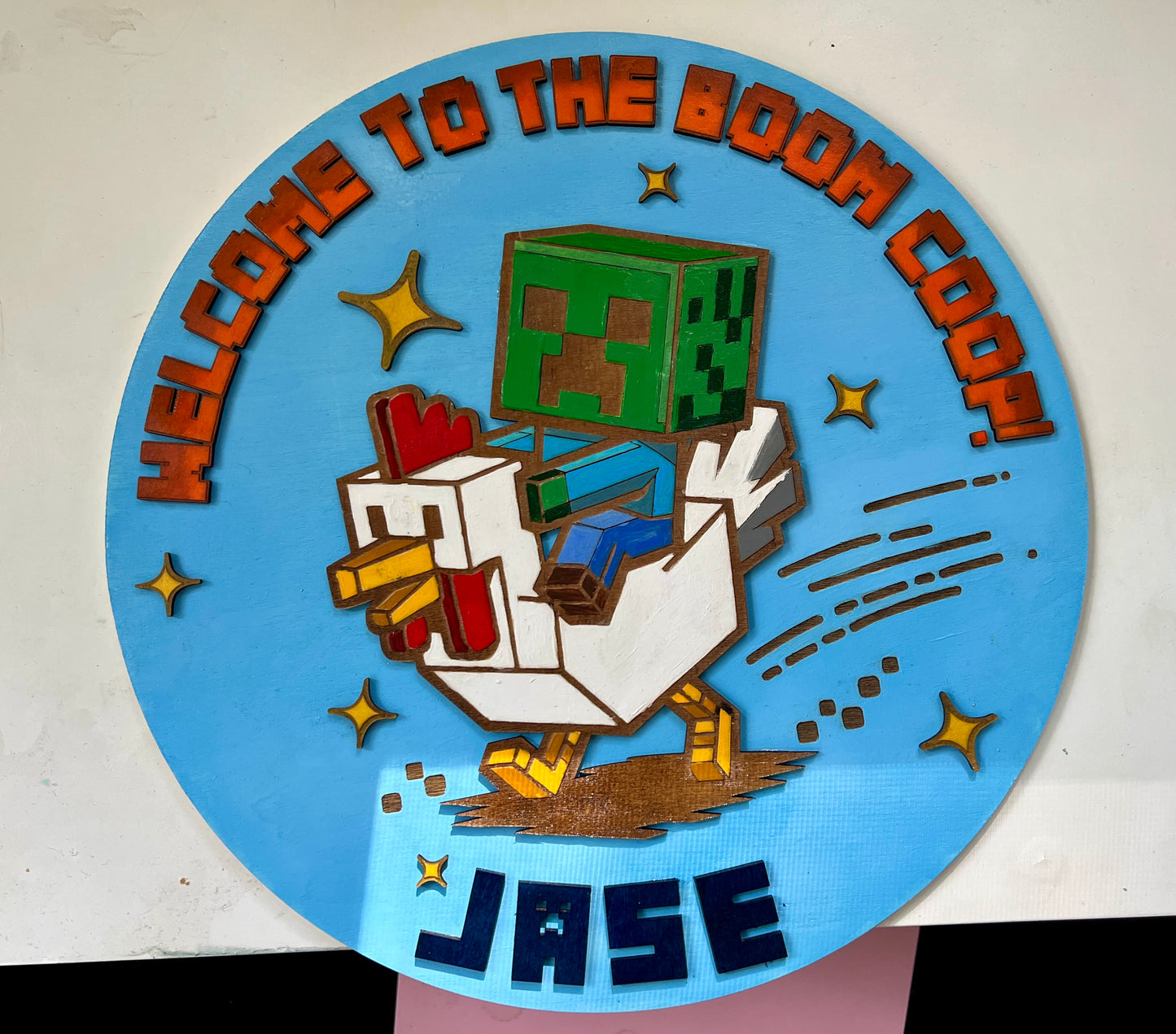Custom Minecraft-Inspired Name Sign