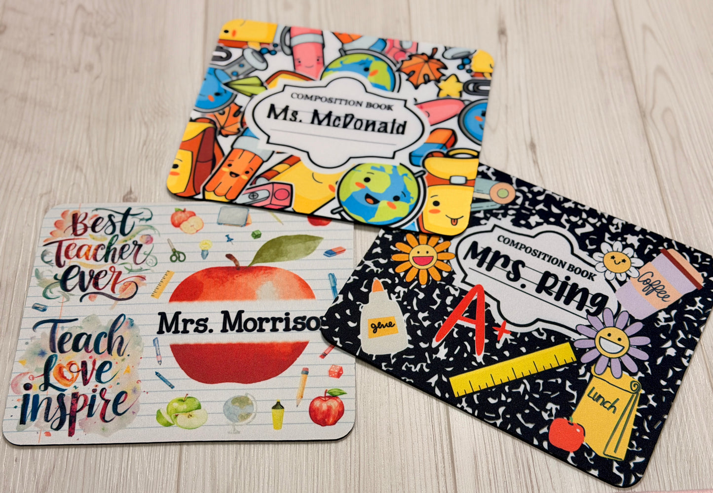 A+ Teacher Personalized Composition Notebook Mouse Pad