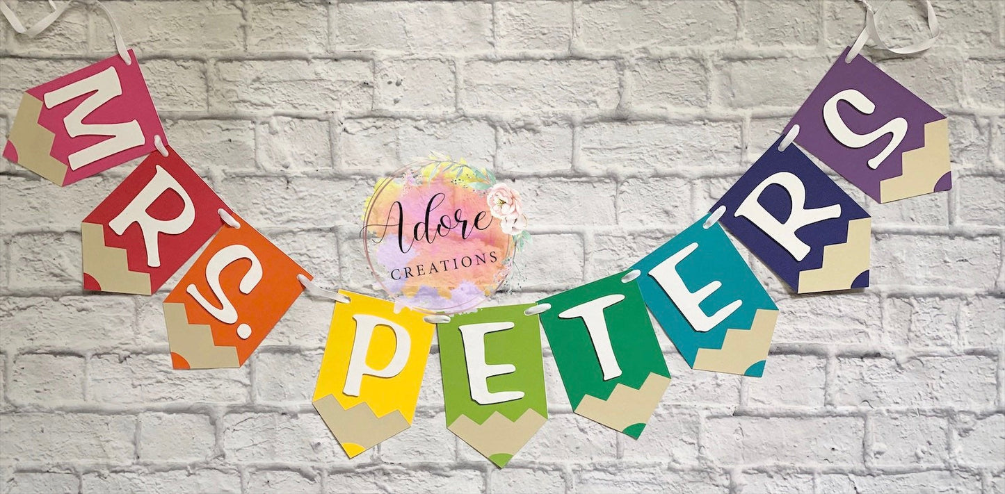 Teacher Colored Pencil Classroom Banner