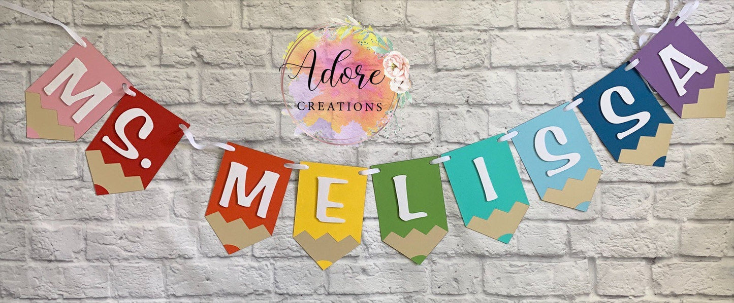 Teacher Colored Pencil Classroom Banner