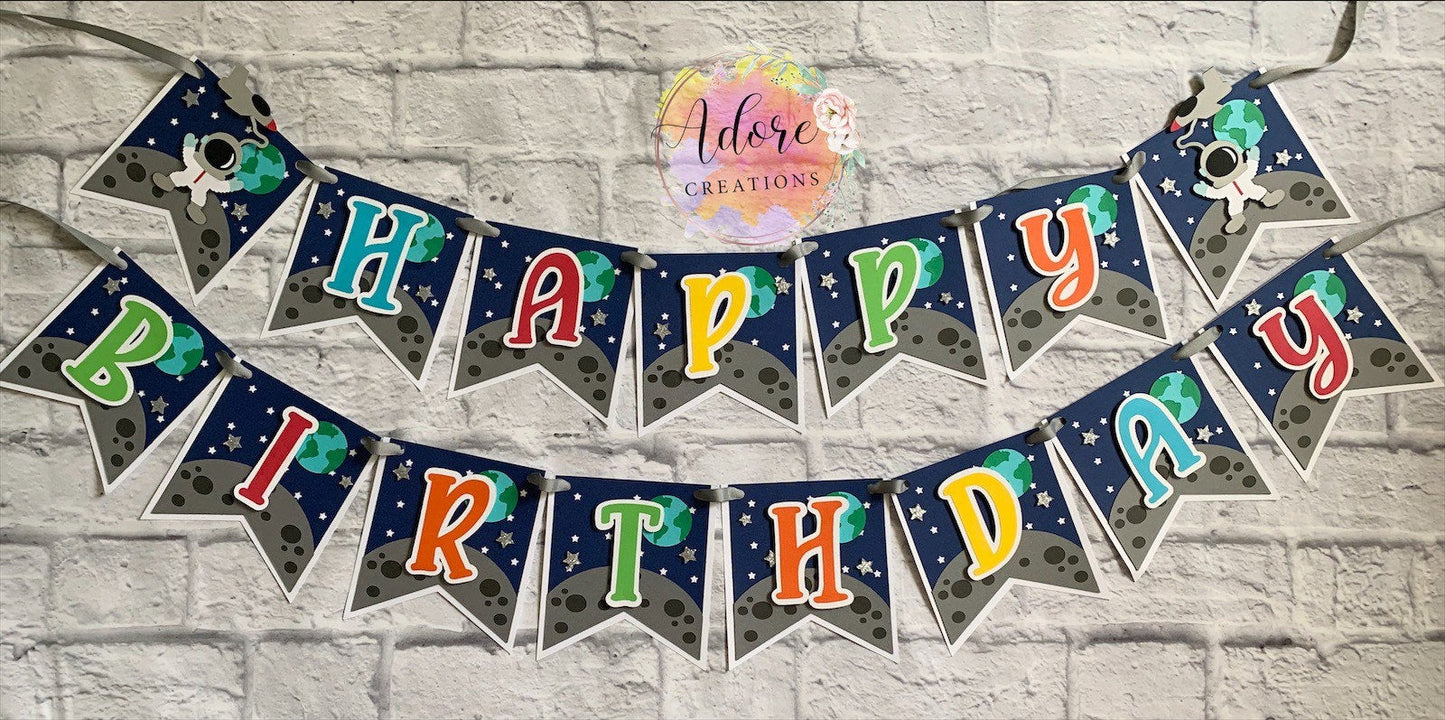 Outer Space Birthday Cake Topper, Astronaut Cake Topper