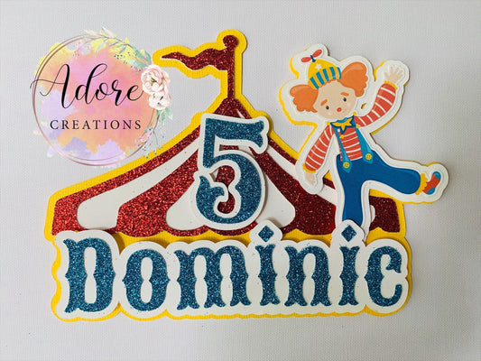 Circus Theme Cake Topper, Circus Party Decorations, Carnival Cake Topper, Carnival Theme Cake Topper, Big Top Cake Tipper