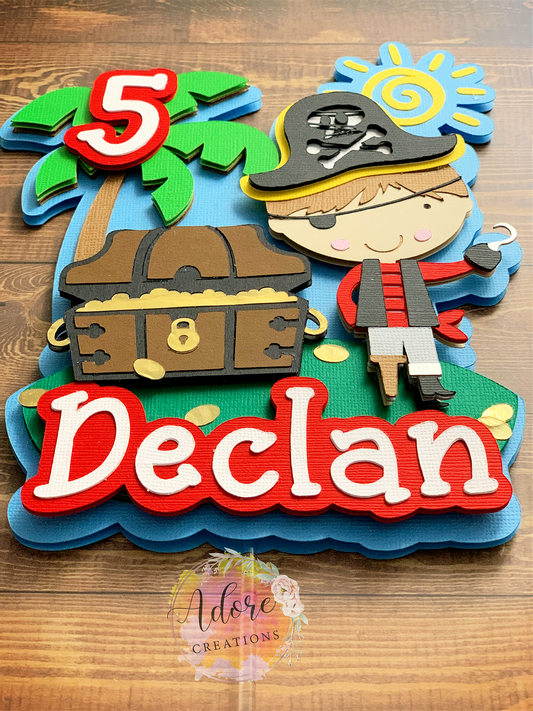 Pirate Birthday Cake Topper, Pirates Theme Party, Pirate Centerpieces