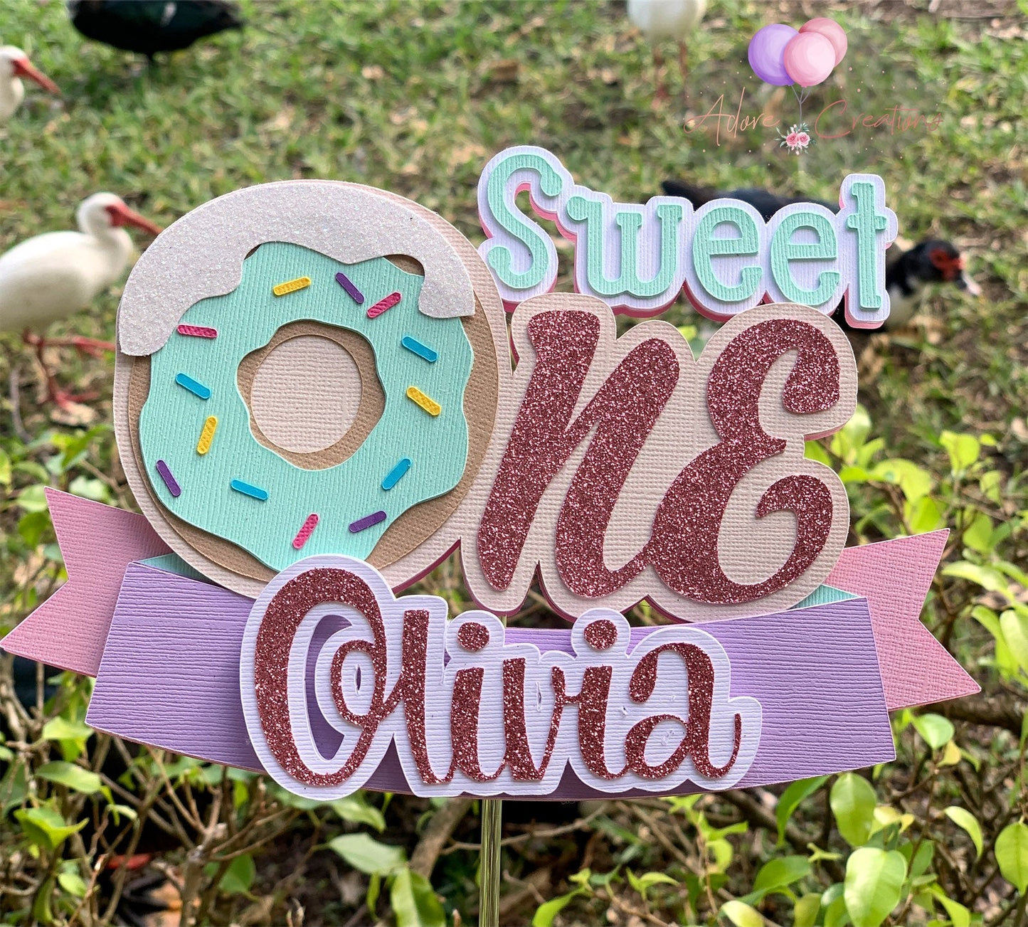 Donut Cake Topper, Donut Grow Up Cake Topper, Sweet One Cake Topper