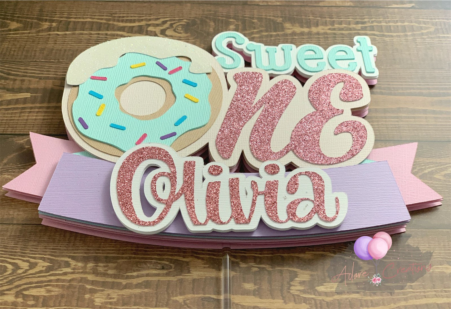 Donut Cake Topper, Donut Grow Up Cake Topper, Sweet One Cake Topper