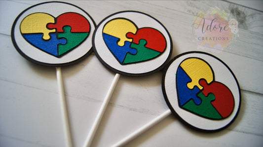 Autism Awareness Cupcake Toppers