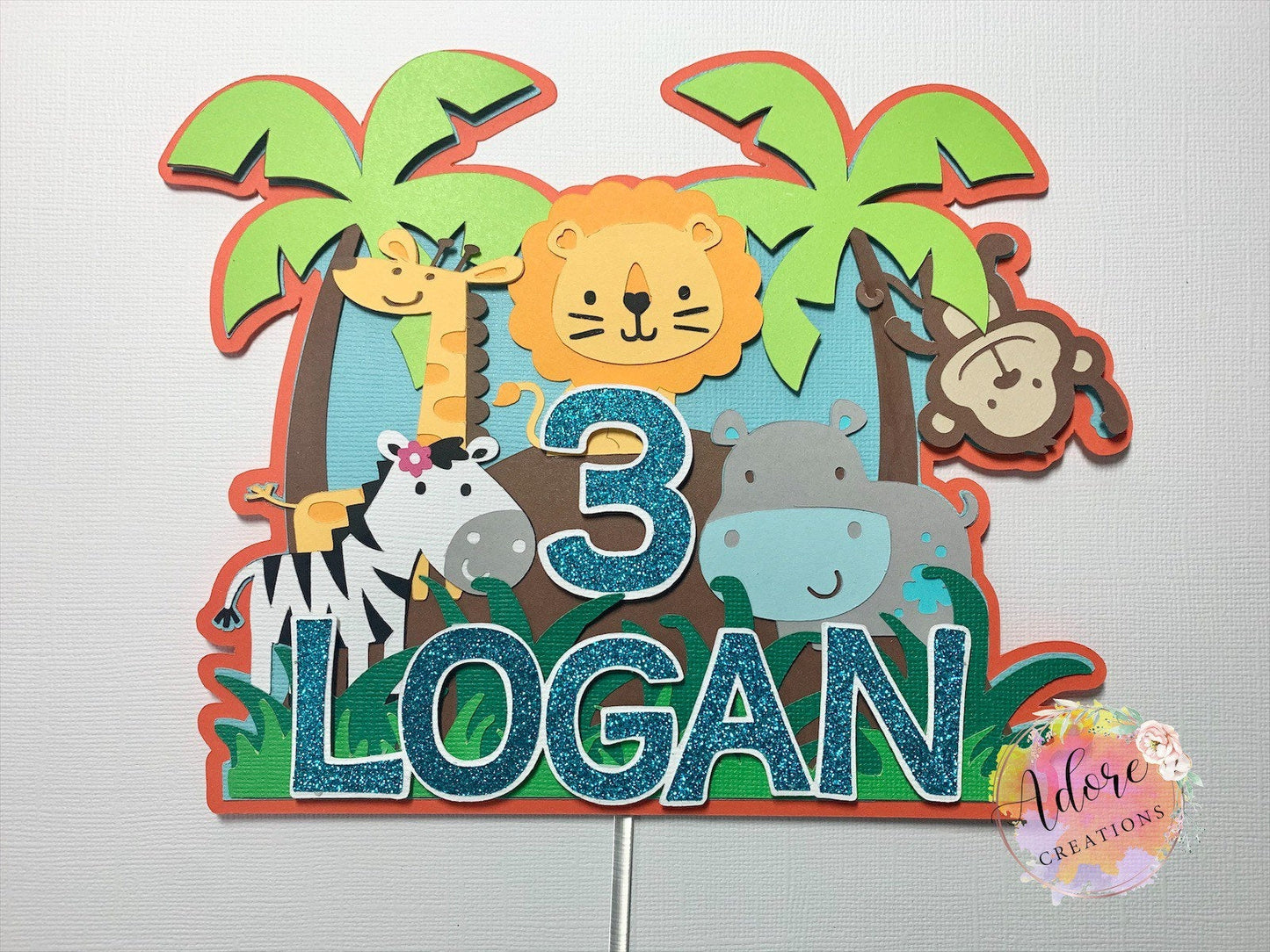 Safari Cake Topper, Zoo Cake Topper, Jungle Party Cake Topper