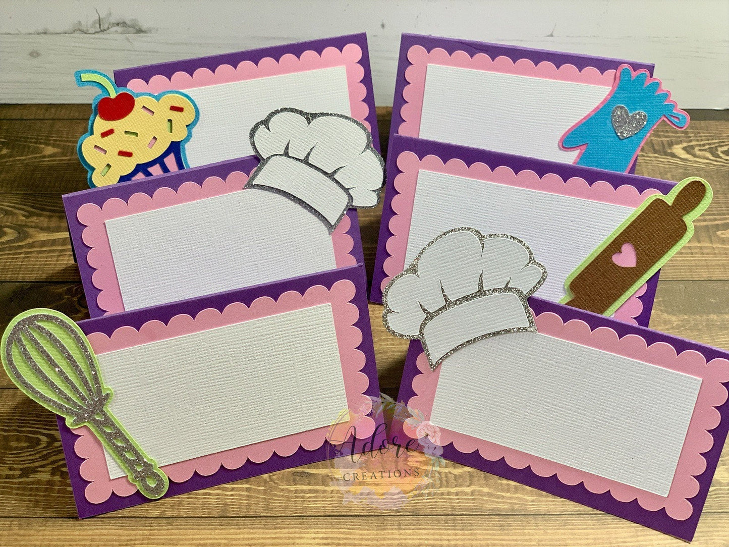 Baking Party Food Tents/Place Cards, Baking Party Food Labels, Set of 10