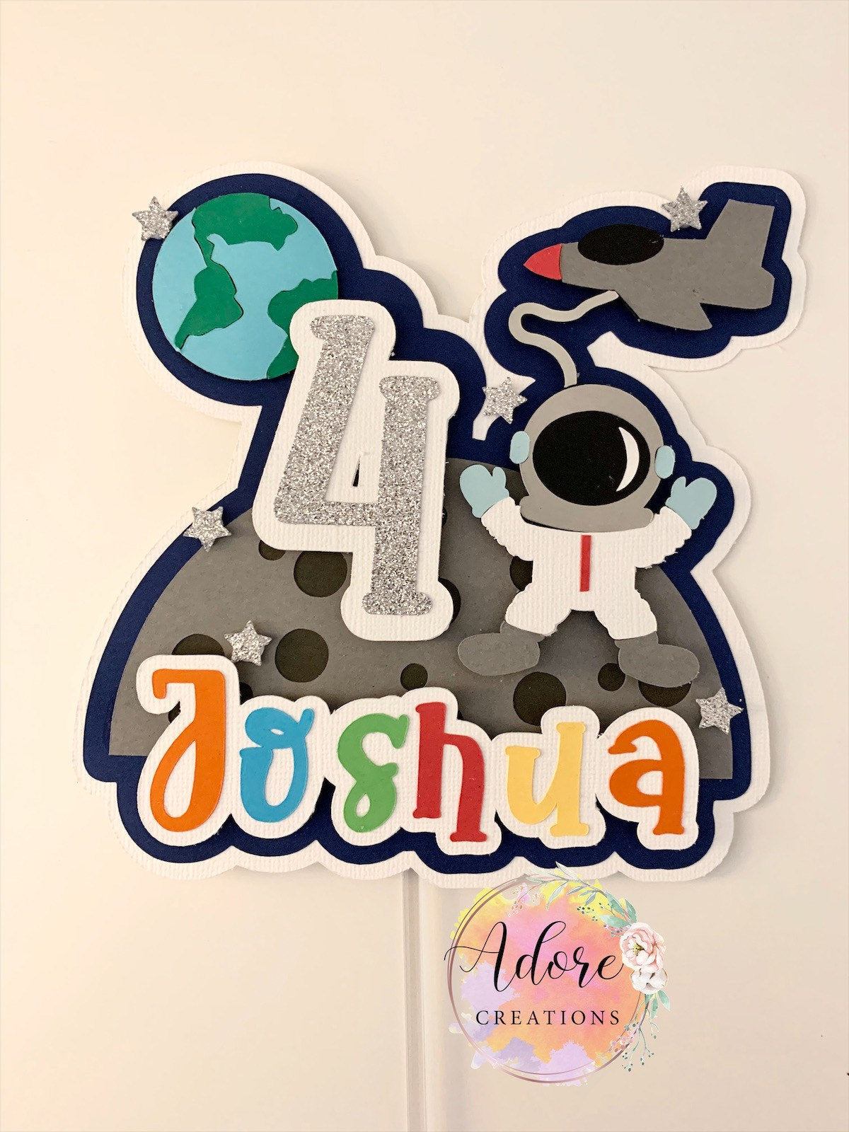 Outer Space Birthday Cake Topper, Astronaut Cake Topper
