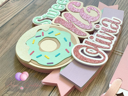 Donut Cake Topper, Donut Grow Up Cake Topper, Sweet One Cake Topper