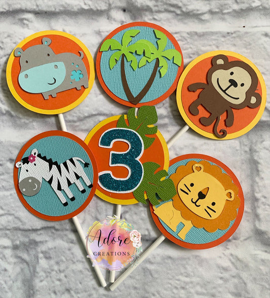 Safari Cupcake Toppers, Zoo Cupcake Topper, Jungle Cupcake Topper