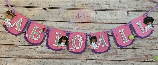 African American Girls Spa Party Birthday Banner