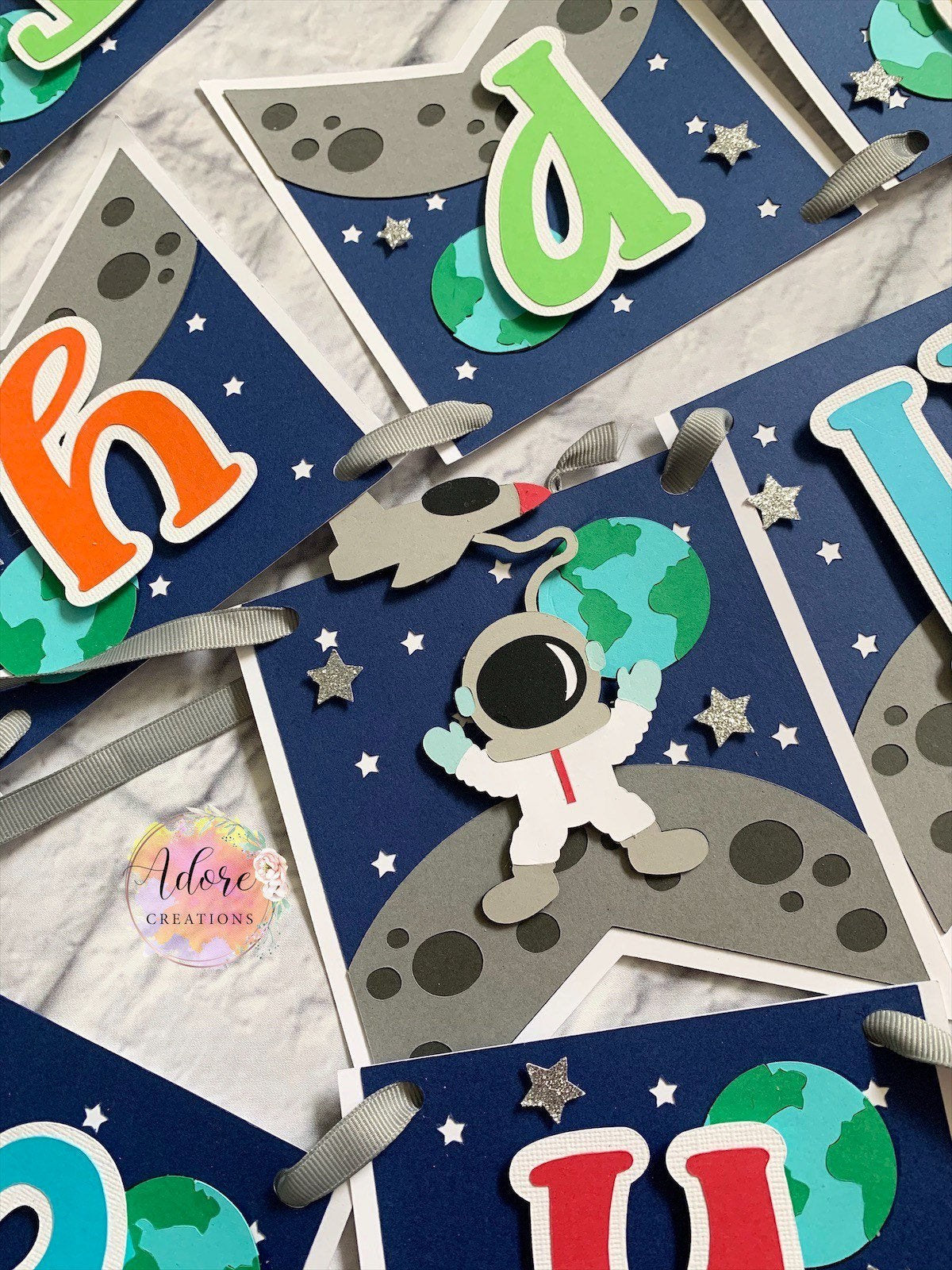 Outer Space Birthday Banner, Astronaut Party Banner