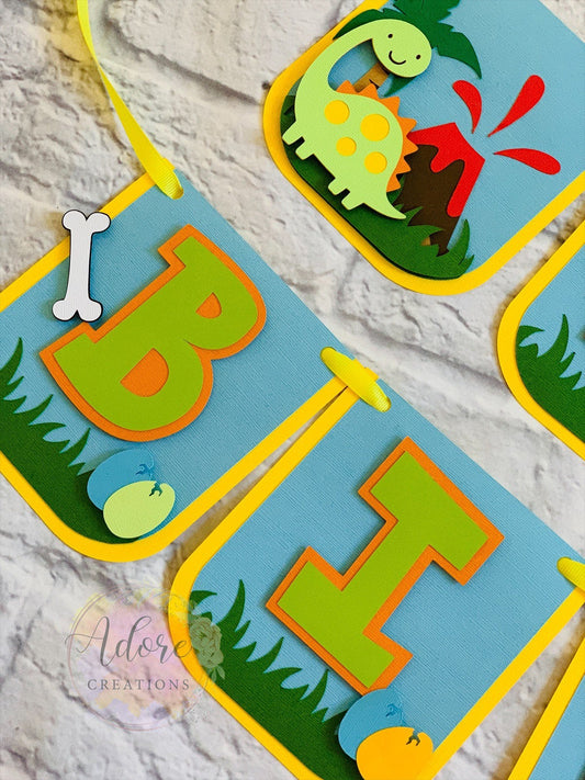 Dinosaur Birthday Banner, Dino Party Banner