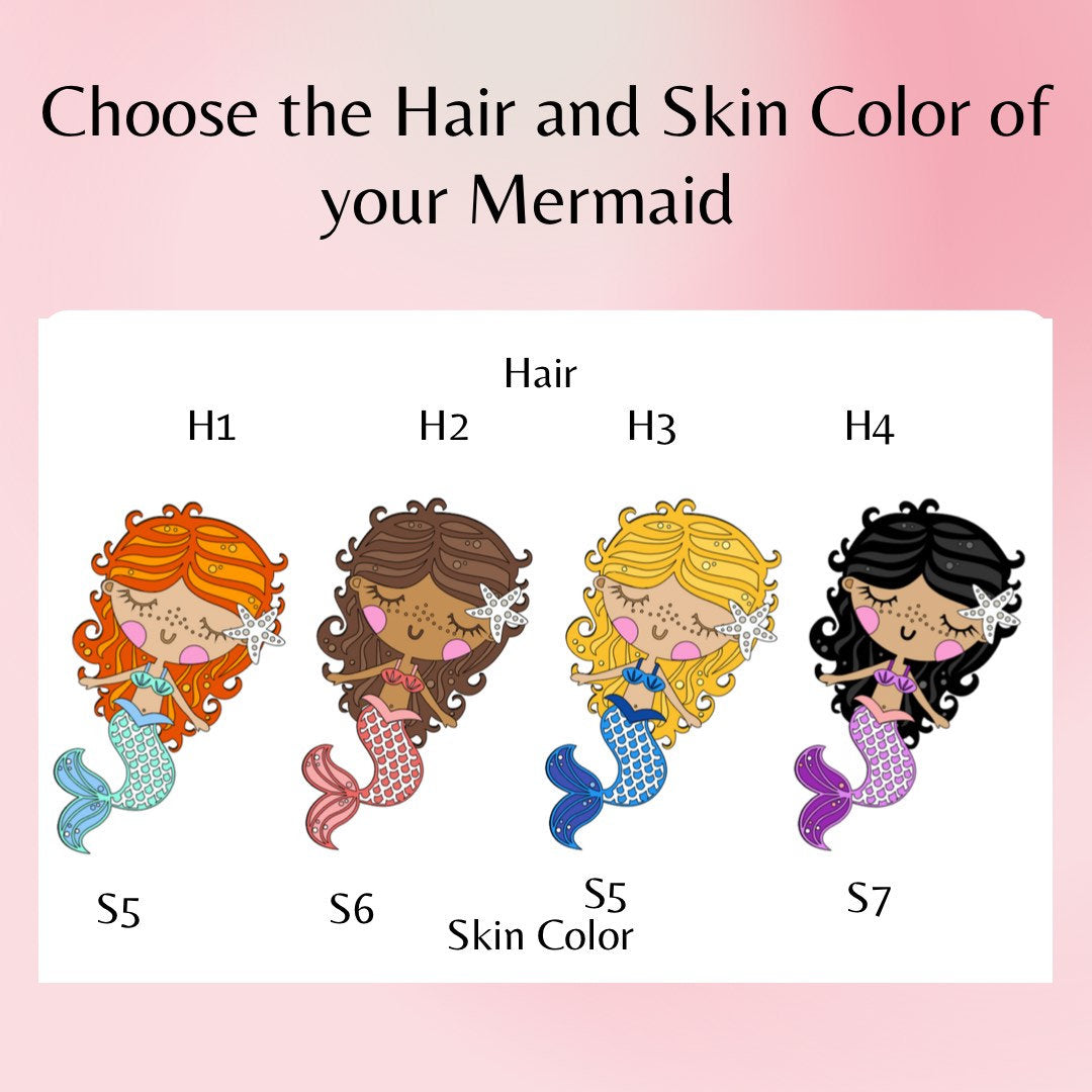 Mermaid Cake Topper, Mermaid Party Theme Cake Topper, Personalized Cake Topper