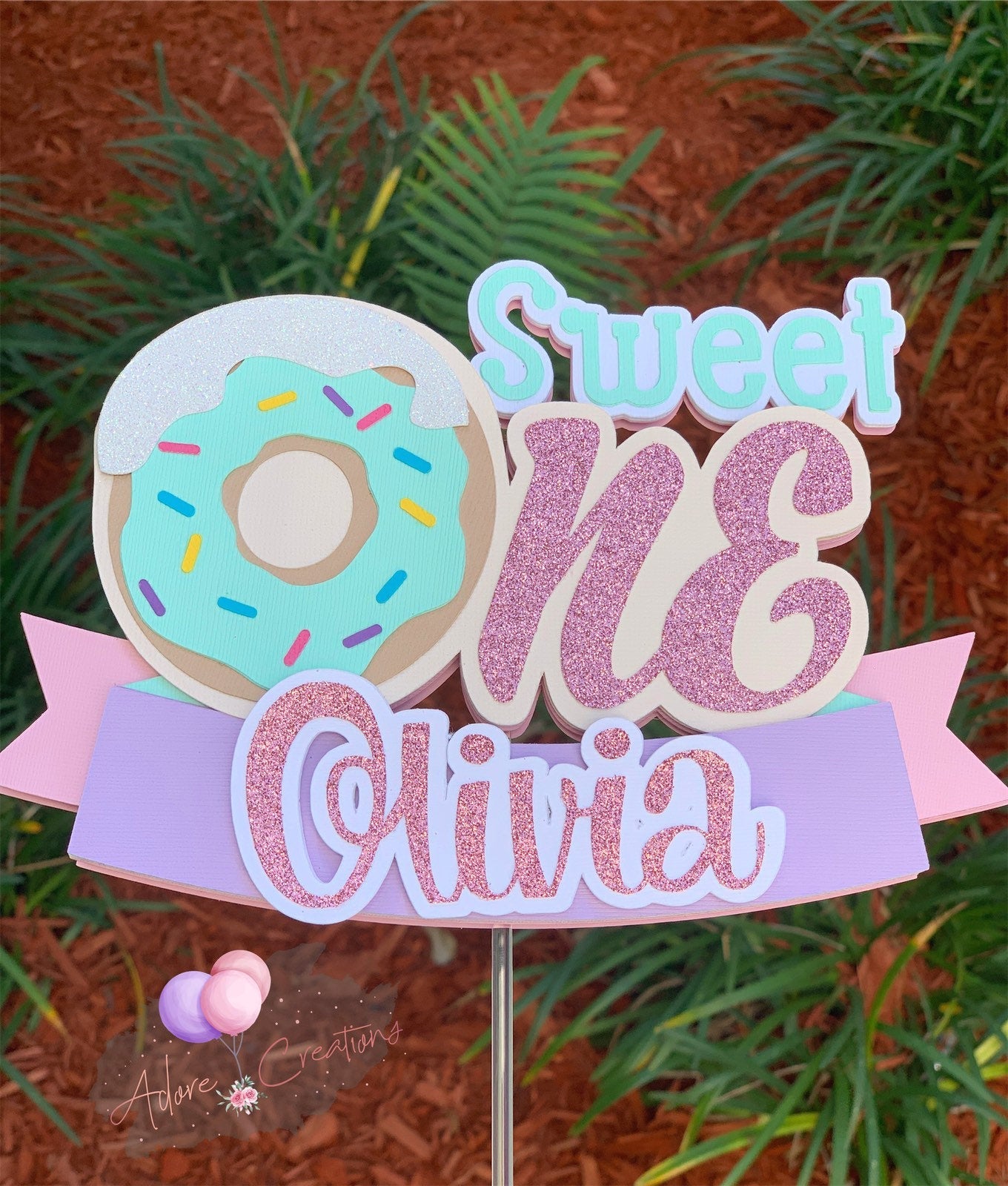 Donut Cake Topper, Donut Grow Up Cake Topper, Sweet One Cake Topper
