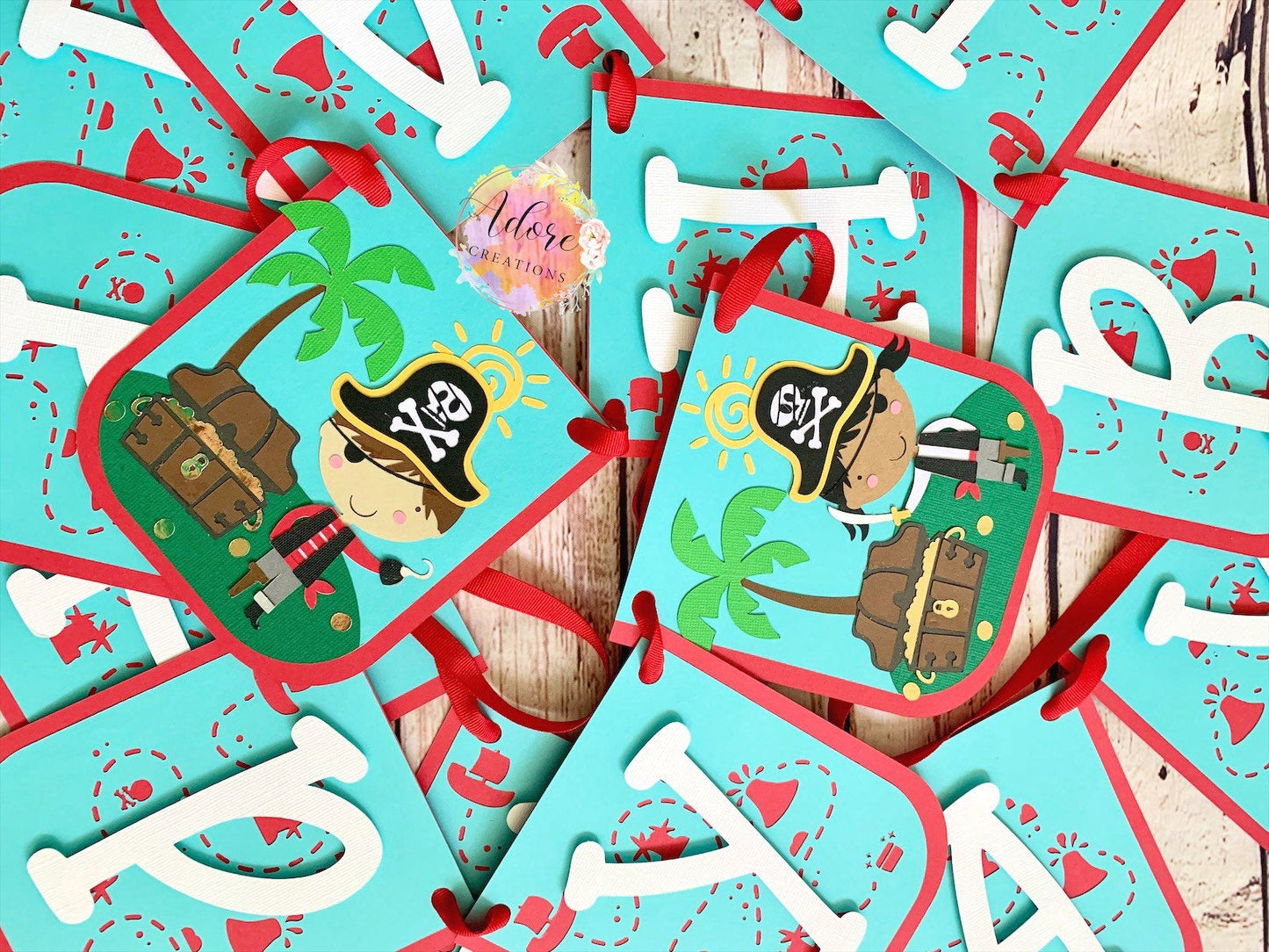 Pirate Banner, Ships Ahoy! Banner, Pirate Birthday Banner