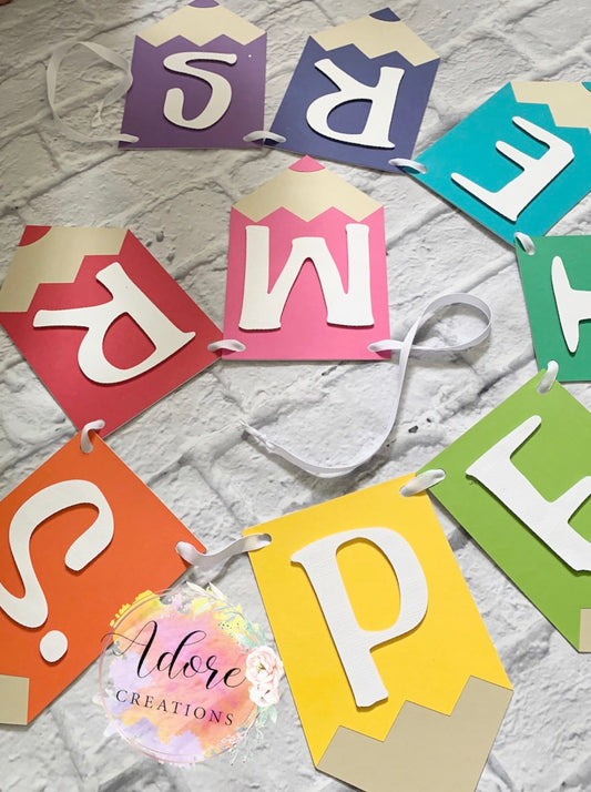 Teacher Colored Pencil Classroom Banner