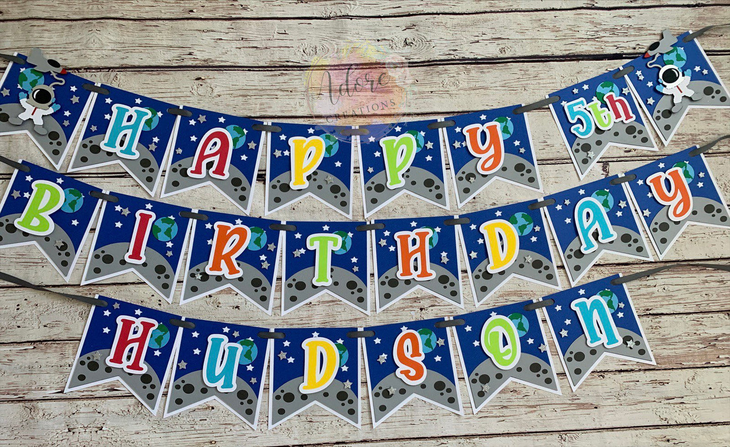 Outer Space Birthday Banner, Astronaut Party Banner
