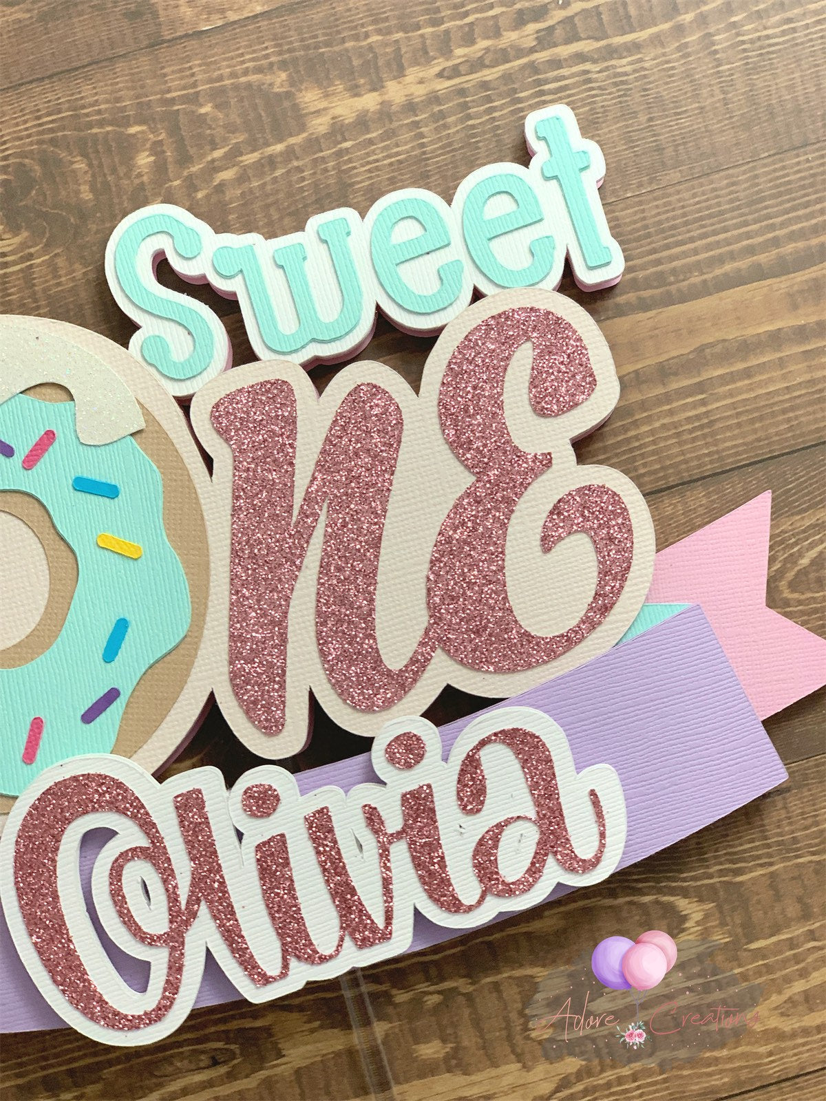 Donut Cake Topper, Donut Grow Up Cake Topper, Sweet One Cake Topper