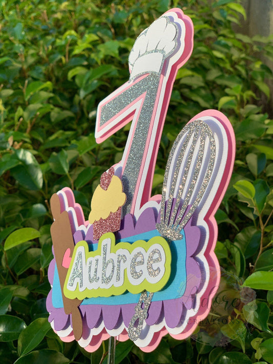 Baking Party Birthday Cake Topper