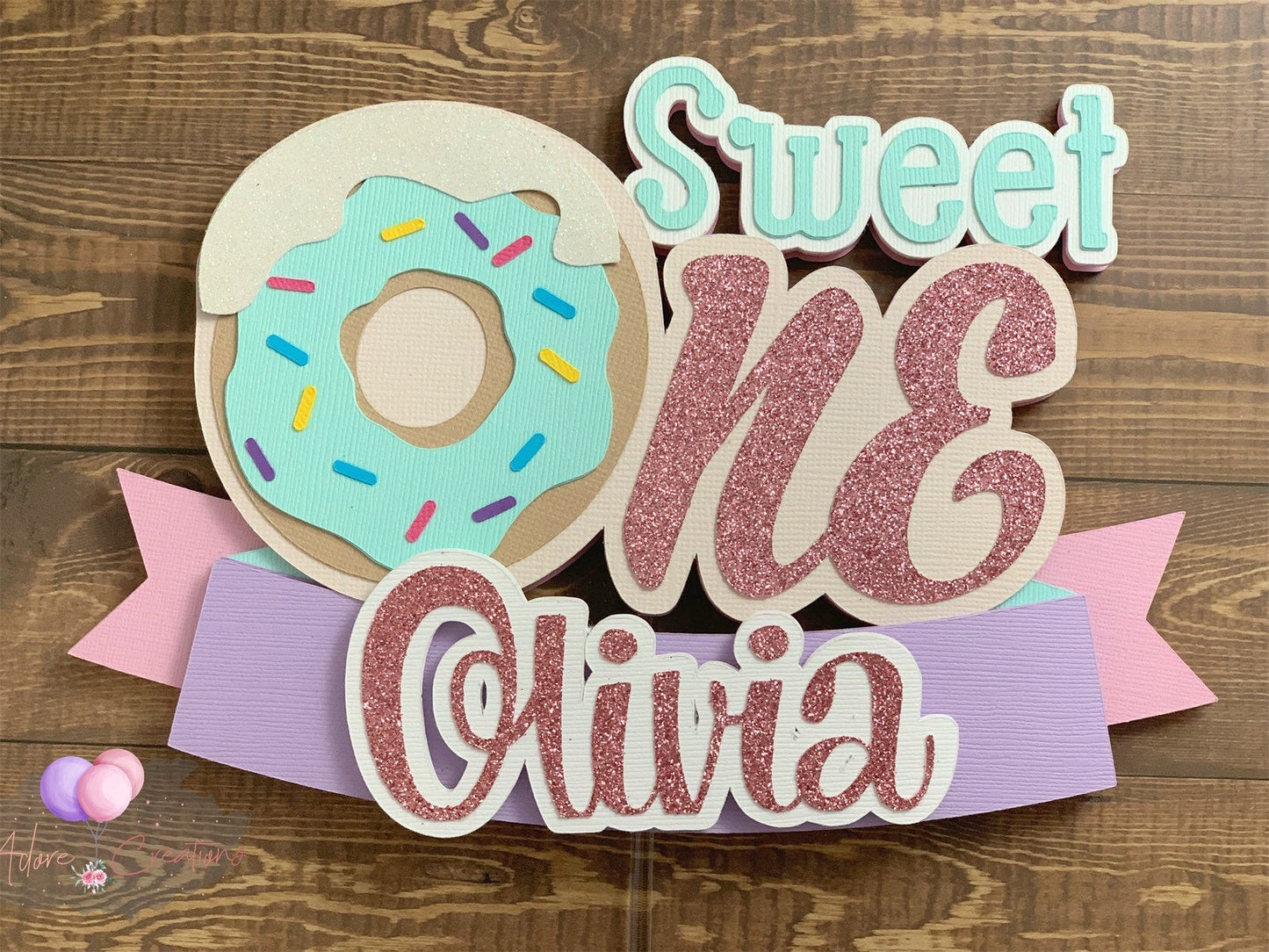 Donut Cake Topper, Donut Grow Up Cake Topper, Sweet One Cake Topper