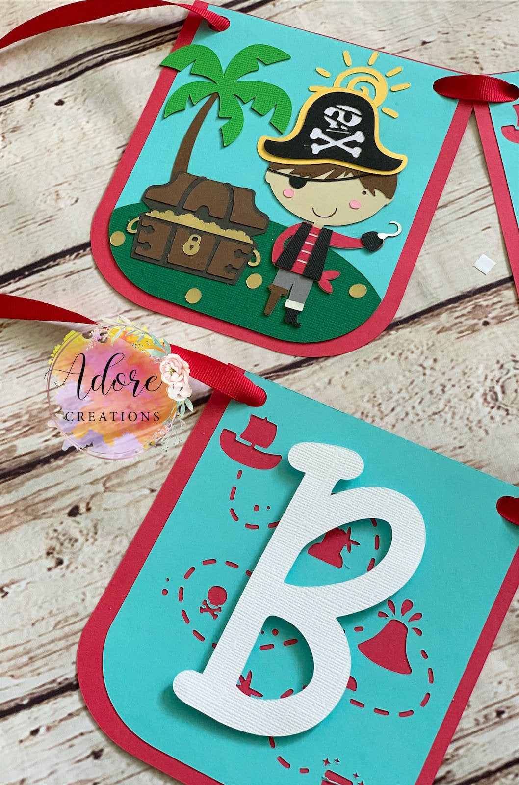 Pirate Banner, Ships Ahoy! Banner, Pirate Birthday Banner
