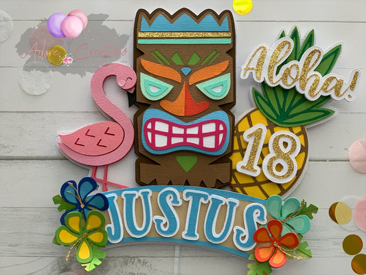 Aloha, Hawaiian, Tropical Themed Cake Topper
