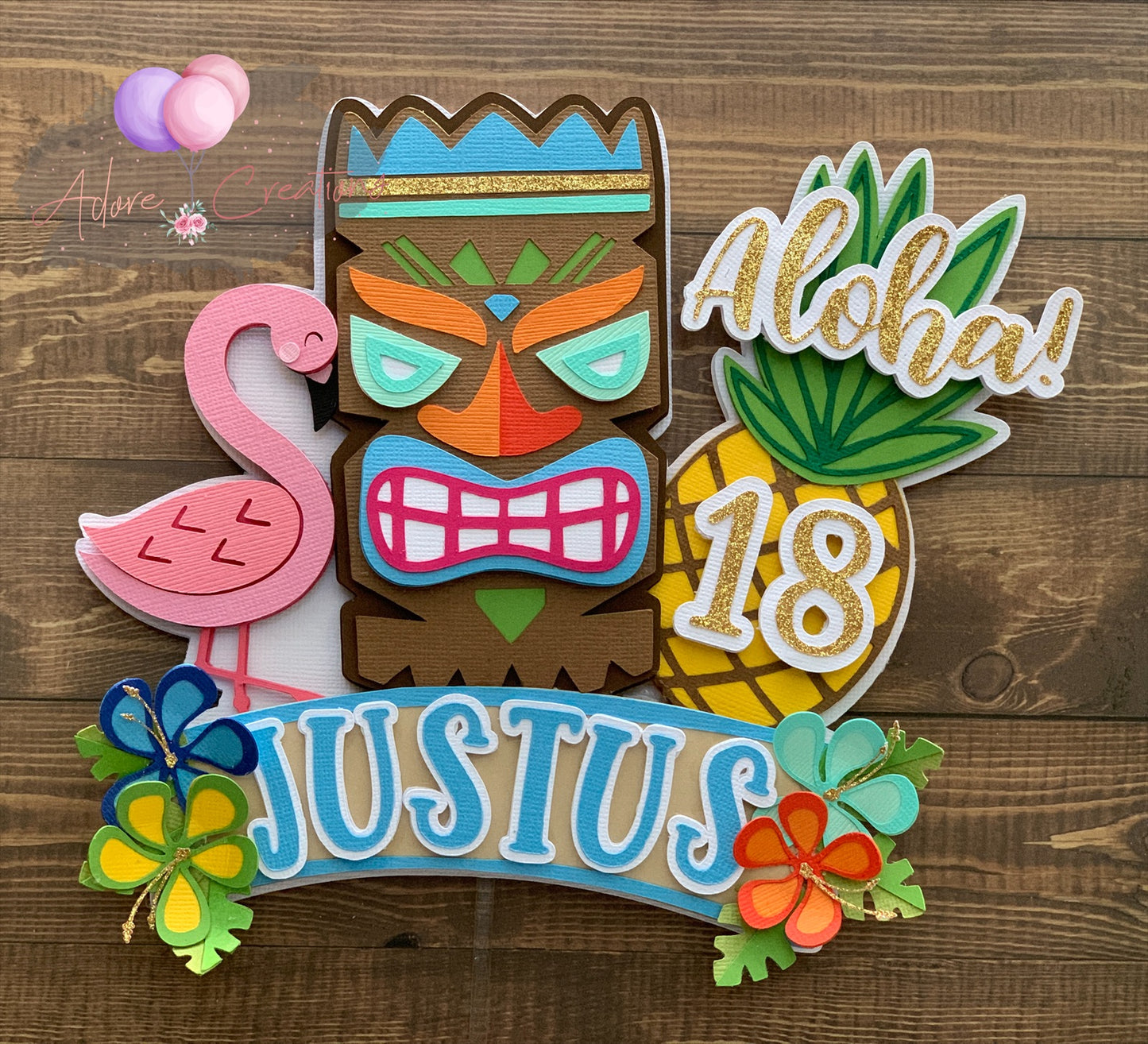 Aloha, Hawaiian, Tropical Themed Cake Topper