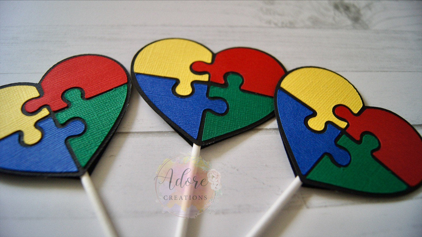 Autism Awareness Cupcake Toppers