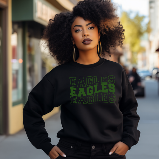 Stacked Eagles Crewneck