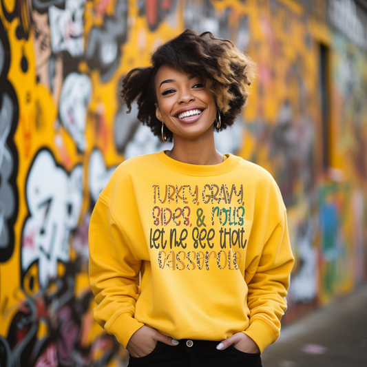 Turkey Gravy Sides & Rolls Let Me See That Casserole Tee | Funny Thanksgiving Shirt