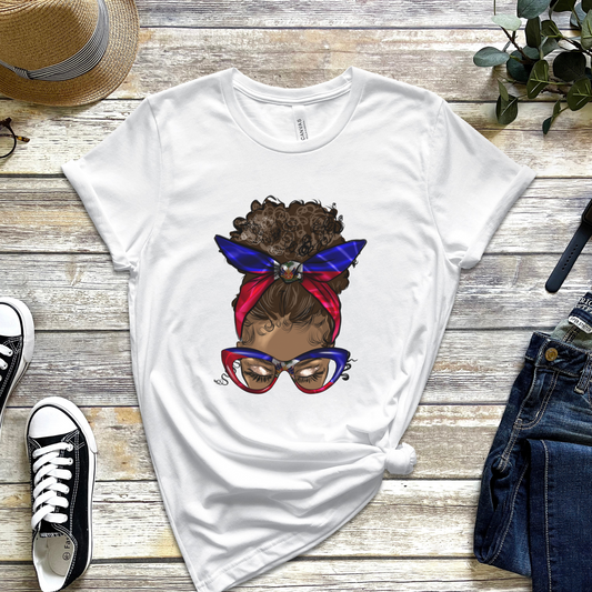 Haitian Afro Messy Bun Shirt