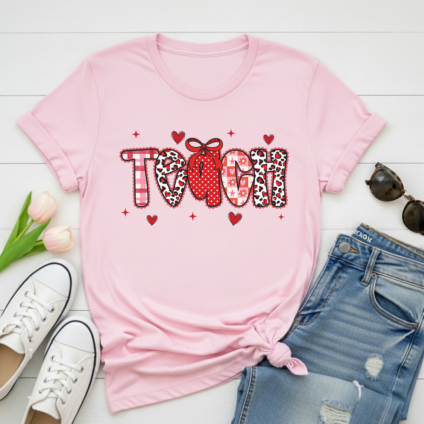 TEACH Valentine Shirt – Teacher Tee or Crewneck