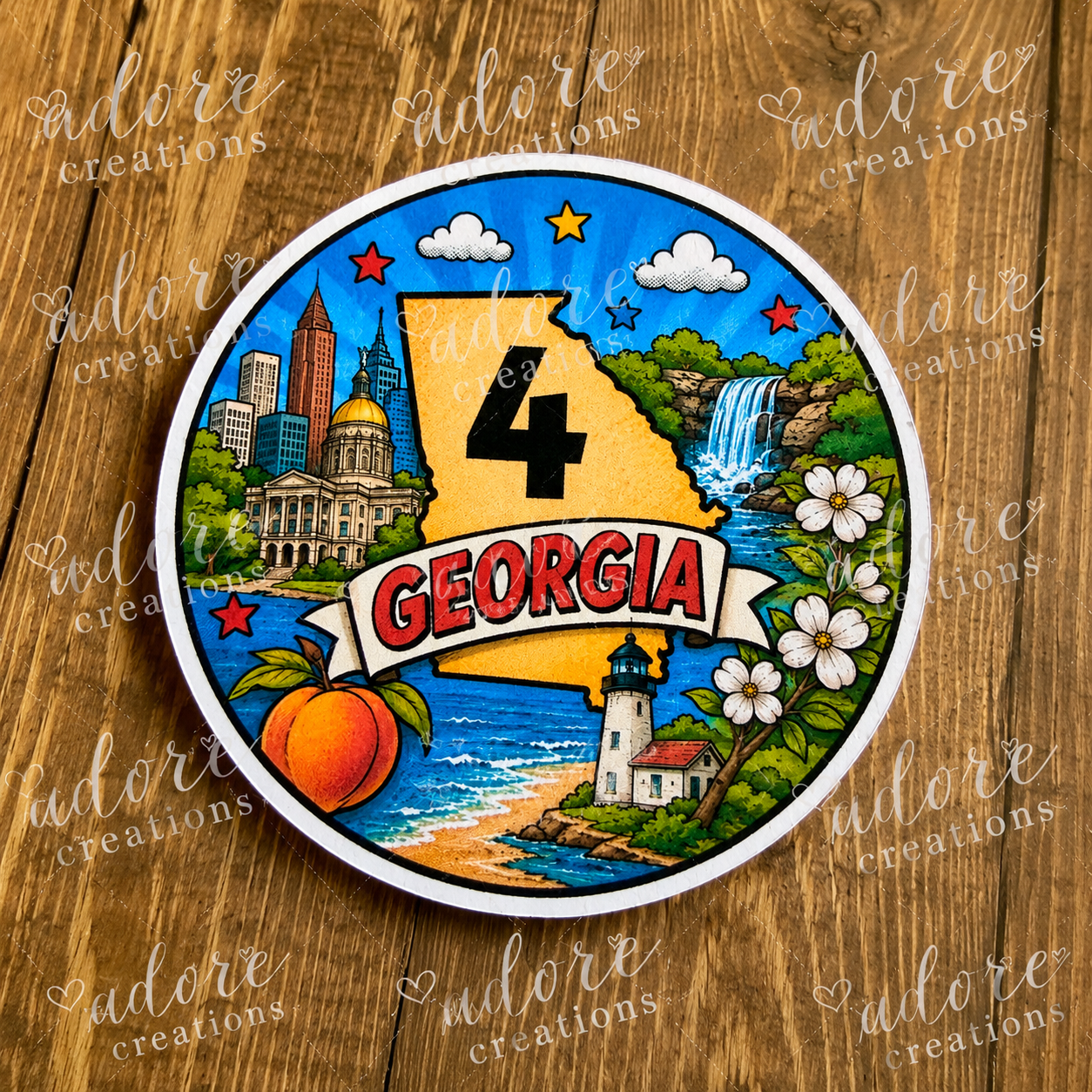 Georgia Studies Desk Numbers | 3" Round Classroom Labels