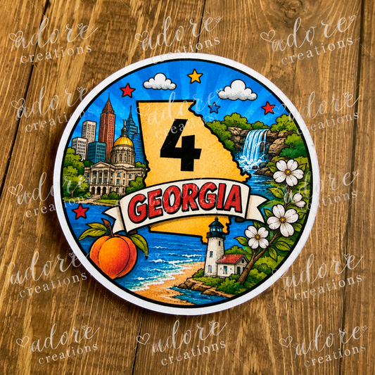 Georgia Studies Desk Numbers | 3" Round Classroom Labels