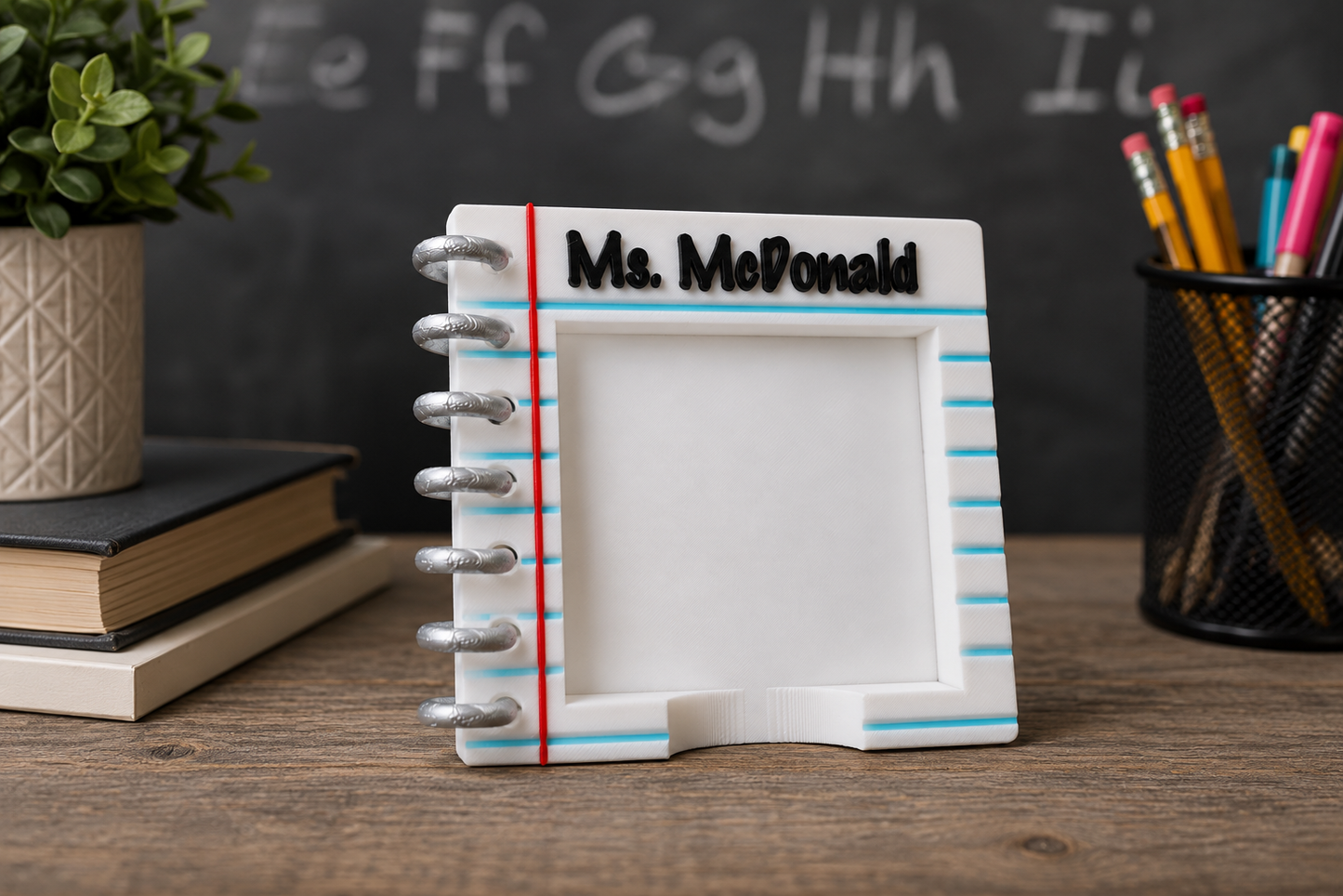Personalized 3D Printed Teacher Notebook Sticky Note Holder