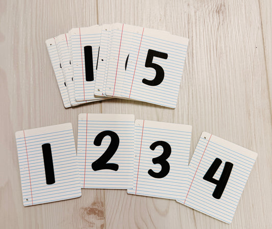 Notebook Paper Desk Numbers (1–30)