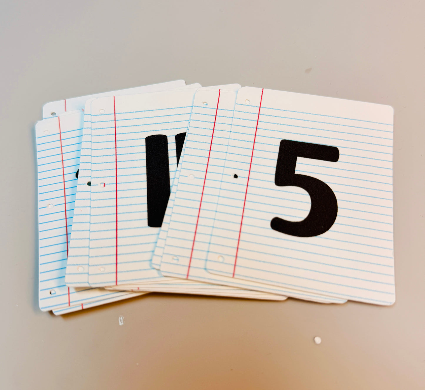 Notebook Paper Desk Numbers (1–30)