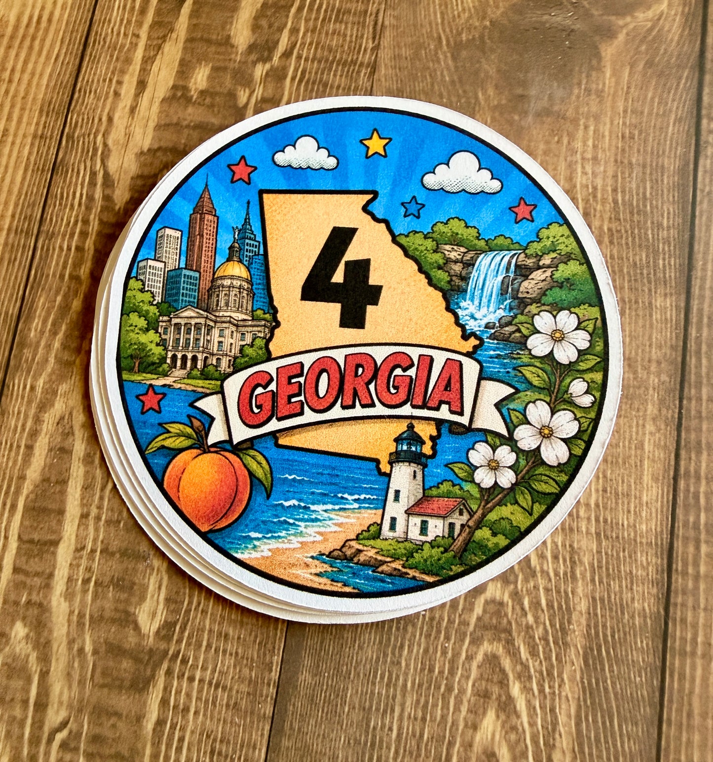 Georgia Studies Desk Numbers | 3" Round Classroom Labels