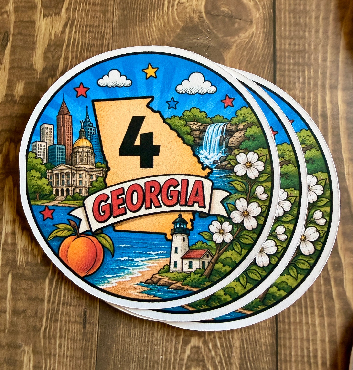 Georgia Studies Desk Numbers | 3" Round Classroom Labels