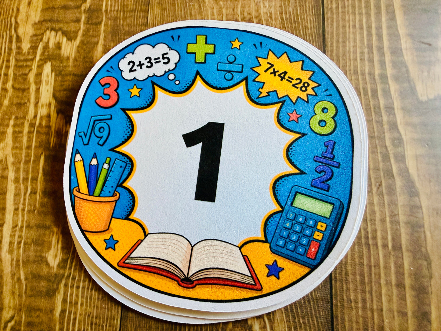 Math Desk Numbers | 3" Round Classroom Labels