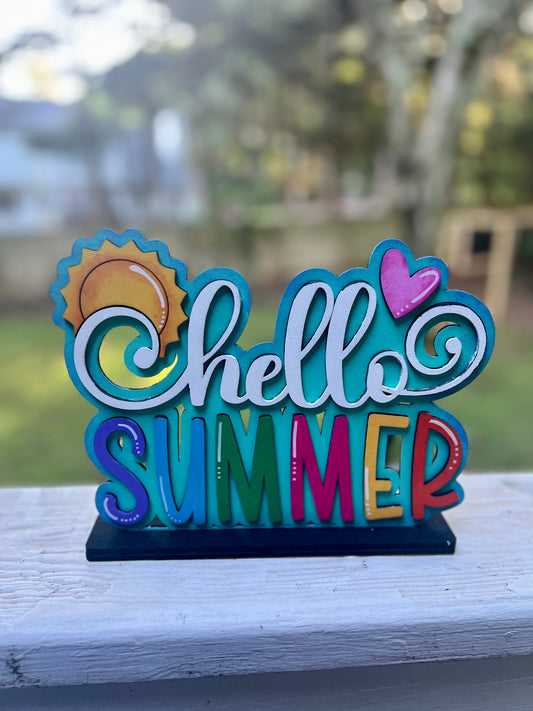 Hello Summer Shelf Sitter