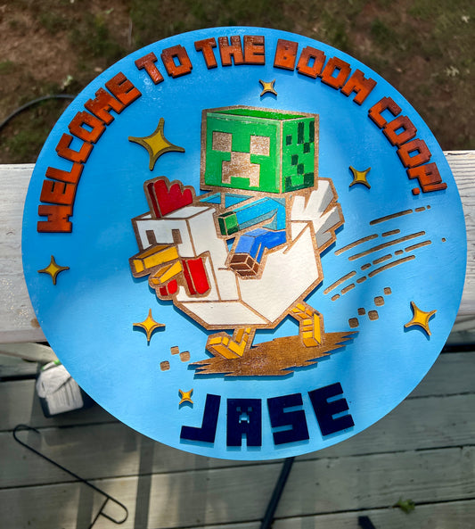 Custom Minecraft-Inspired Name Sign
